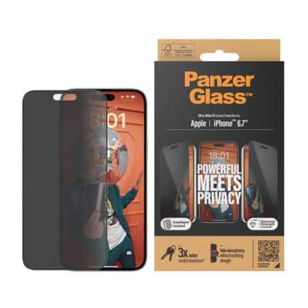 PanzerGlass Protection Ecran PRIVACY iPhone 15 ou 15 Plus